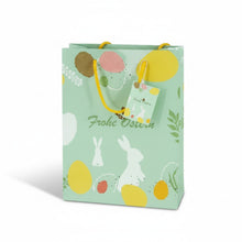 Lade das Bild in den Galerie-Viewer, 6er Set Geschenktaschen Ostern Rosa Grün 23 cm Geschenktüte Papier
