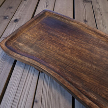 Lade das Bild in den Galerie-Viewer, Dekotablett Holz 54 cm Braun modern Tablett Mangoholz
