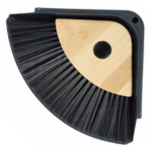 Lade das Bild in den Galerie-Viewer, Tischkehrset Schwarz Braun Kunststoff Bambus Holz modern Handfeger Kehrset
