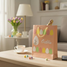 Lade das Bild in den Galerie-Viewer, 6er Set Geschenktaschen Ostern Rosa Grün 23 cm Geschenktüte Papier
