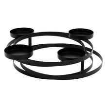 Lade das Bild in den Galerie-Viewer, Adventskranz Schwarz Metall 38 x 34 cm modern Tischdeko Weihnachten Weihnachtsdeko
