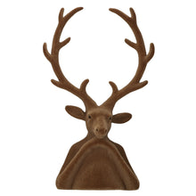 Lade das Bild in den Galerie-Viewer, Dekobüste Hirsch 30 cm modern Kunststoff beflockt Dekohirsch Büste Dekofigur
