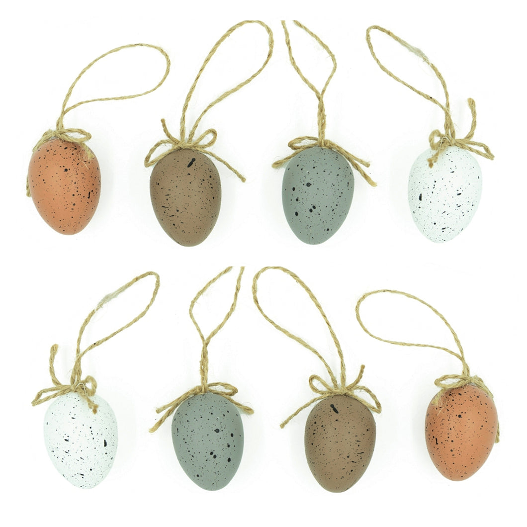 16er Set Ostereier zum aufhängen Kunststoff Dekoeier gesprenkelt modern Osterdekoration Deko Ostern
