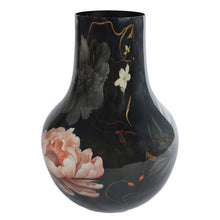 Lade das Bild in den Galerie-Viewer, Dekovase Schwarz Floral Metall 30 cm Vase Blumenvase
