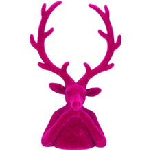 Lade das Bild in den Galerie-Viewer, Hirschkopf Büste Pink 30 cm Hirschbüste modern Kunststoff beflockt Dekofigur
