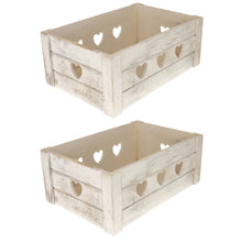 Lade das Bild in den Galerie-Viewer, Deko Holzkiste Weiß 2er Set
