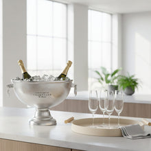 Lade das Bild in den Galerie-Viewer, Sektkühler Alu Silber 40 cm Antiksilber Weinkühler Champagnerkühler
