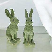 Lade das Bild in den Galerie-Viewer, 2er Set Dekohasen Grün 26 cm Polyresin modern Hase Osterhase Osterdekoration Deko Ostern
