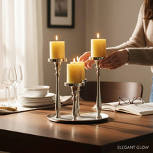 Lade das Bild in den Galerie-Viewer, Adventskranz Silber modern 29 cm Tischdeko Weihnachten silberfarben
