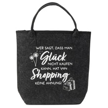 Lade das Bild in den Galerie-Viewer, Filztasche Shopping Dunkelgrau 37 cm Filz Tasche Grau Einkaufstasche Shopper
