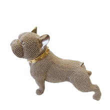 Lade das Bild in den Galerie-Viewer, Dekofigur Hund Gold Glitzer 22 cm modern Polystone Dekohund
