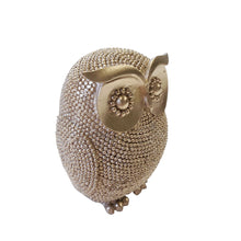 Lade das Bild in den Galerie-Viewer, Dekofigur Eule Gold Glitzer 10 cm modern Polystone Dekoeule
