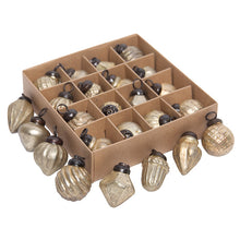 Lade das Bild in den Galerie-Viewer, 16er Set Weihnachtsbaumkugeln klein 3,5 cm Antik Silber, Gold oder Grün Vintage Christbaumschmuck Weihnachtsdeko
