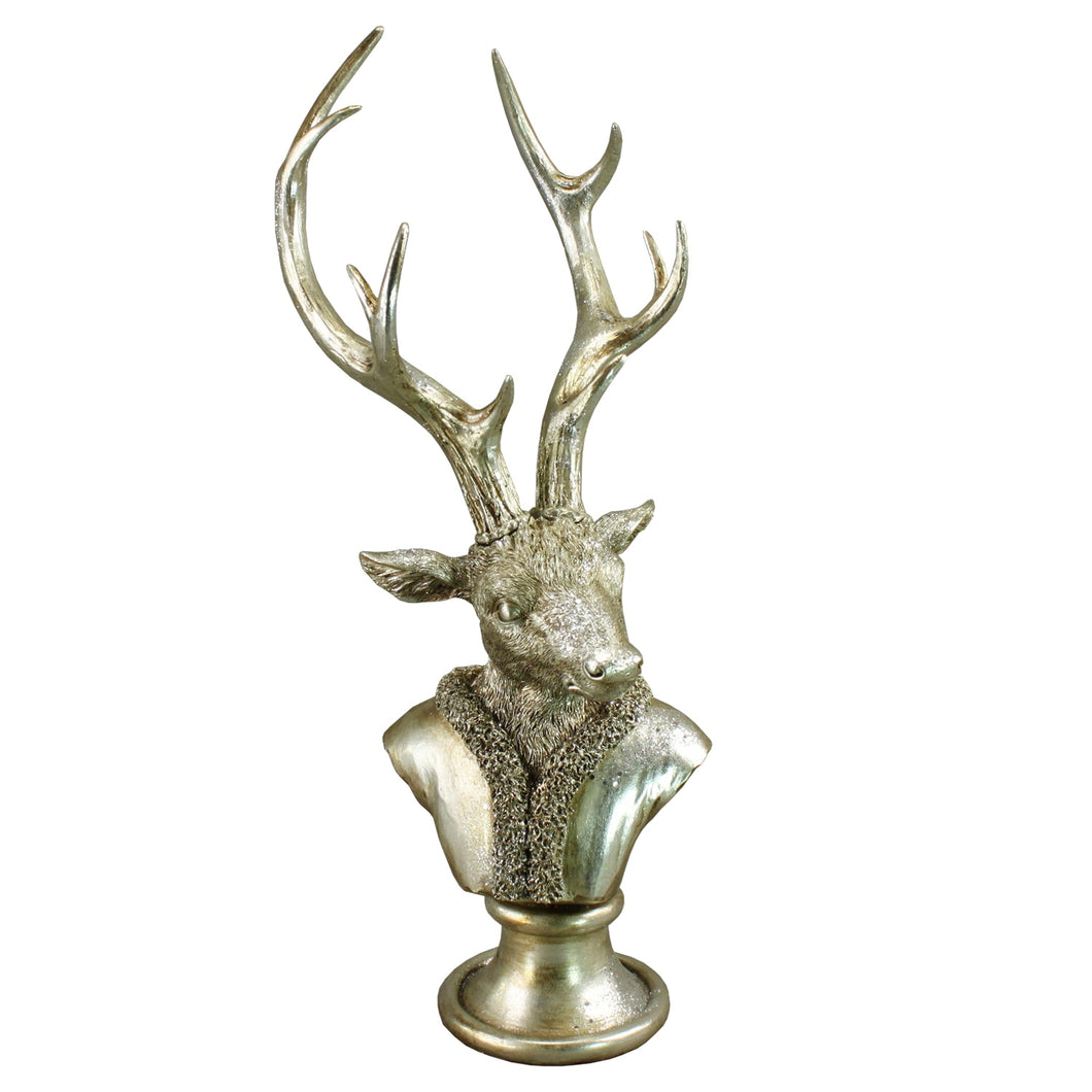 Hirschbüste Silber XXL modern Dekohirsch Hirsch Deko Dekofigur