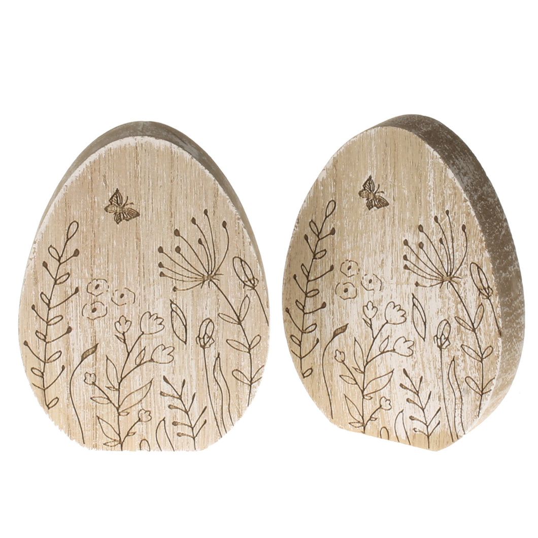 2er Set Holzei floral gemustert 12 cm