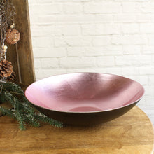 Lade das Bild in den Galerie-Viewer, Metallic Kunststoff Schüssel pink schwarz Ø 35cm
