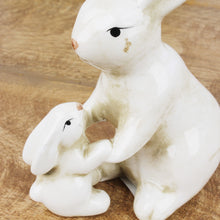 Lade das Bild in den Galerie-Viewer, Hase mit Kind sitzend Weiß Keraimk
