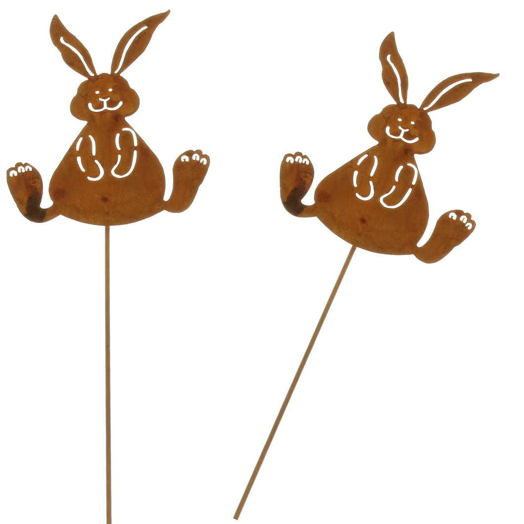 Pflanzenstecker Rost Osterhase 2er Set