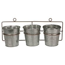Lade das Bild in den Galerie-Viewer, 3er Set Blumentopf zum hängen Zink Silber
